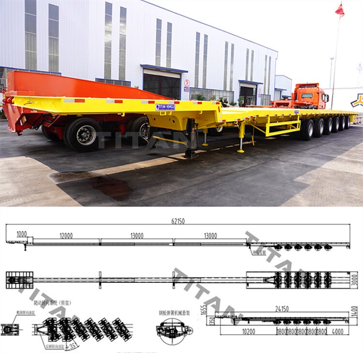 6 axle extendable trailer