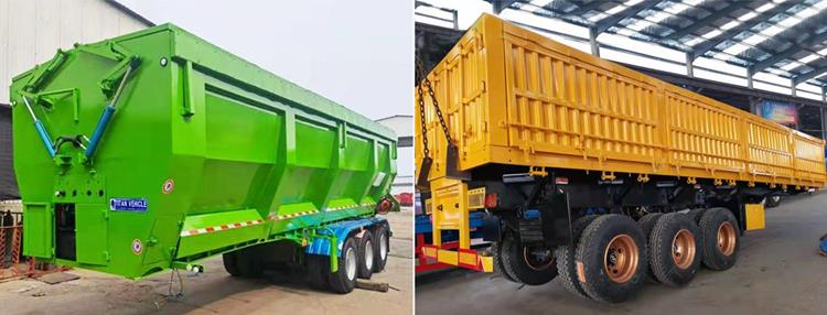 3 Axle Crawler-Type Dump Box Trailer & Side Tipper Trailer