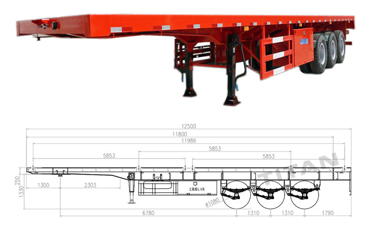 3 axle 40 ft flatbed semi trailer prices