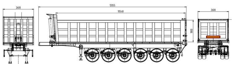 Dump Semi Trailer | 38/40/45 CBM Semi Dump Trailers Capacity Dimensions Specification for Sale