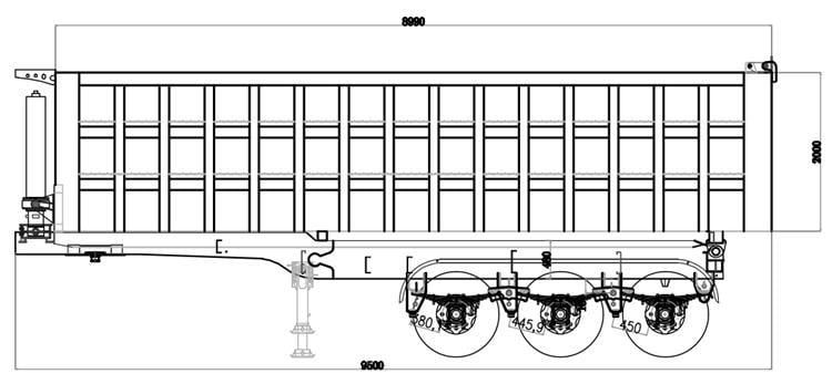 Dump Semi Trailer | 38/40/45 CBM Semi Dump Trailers Capacity Dimensions Specification for Sale