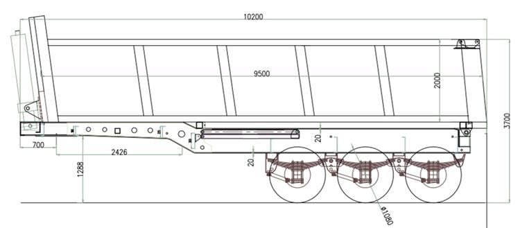 Dump Semi Trailer | 38/40/45 CBM Semi Dump Trailers Capacity Dimensions Specification for Sale