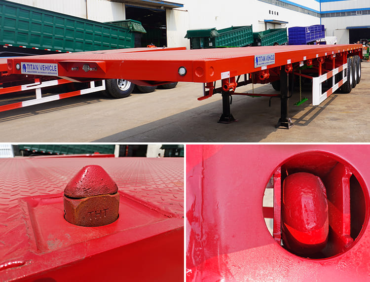 3 axle flatbed trailer container locks