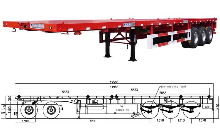 Standard 40Ft Flatbed Trailer