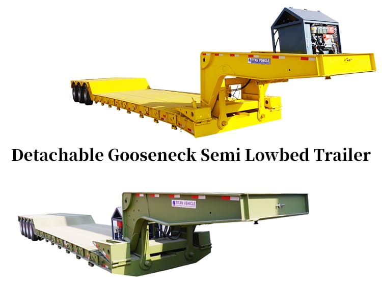 Detachable Gooseneck (RGN) Semi Lowbed Trailer