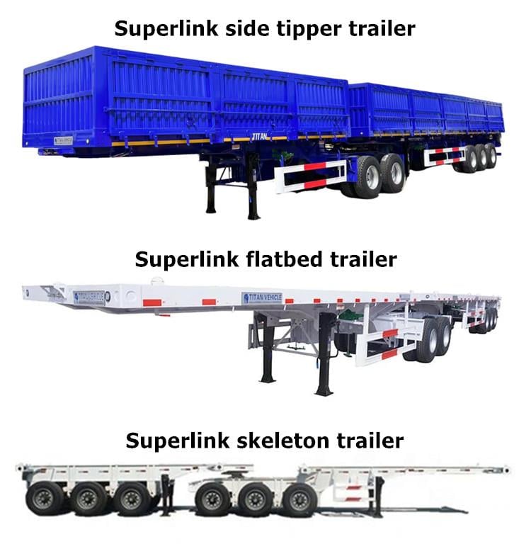 Interlink/Superlink Trailer for Sale - Super Link Flatbed Skeleton Side  Tipper Trailer