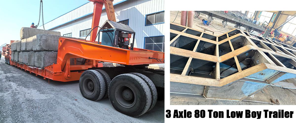 What is A Lowboy Trailer  50 Ton Lowboy Semi Trailer for Sale in Guyana