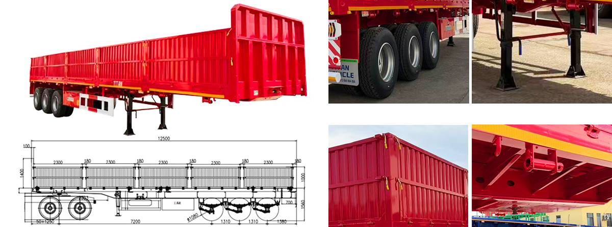 Side Wall Trailer for Sale in Zambia | High Capacity Semi Trailers