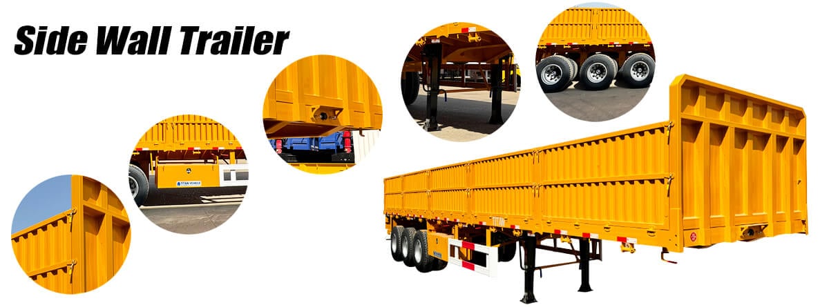 Side Wall Trailer for Sale in Zambia | High Capacity Semi Trailers