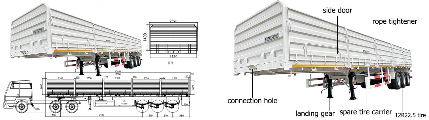 Side Wall Grain Semi Trailers for Sale in Zimbabwe