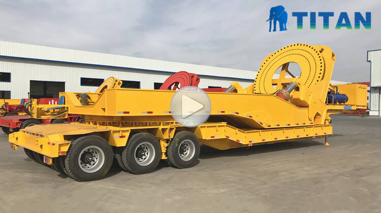 Vídeo de visualización de detalles del tráiler de transporte de palas de turbina eólica