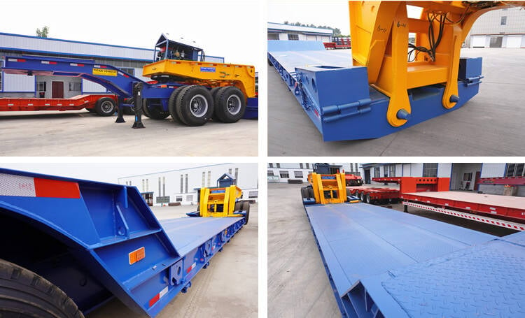 4 Axle 150 Ton Detachable Removable Gooseneck Lowboy with Dolly Trailer for Sale