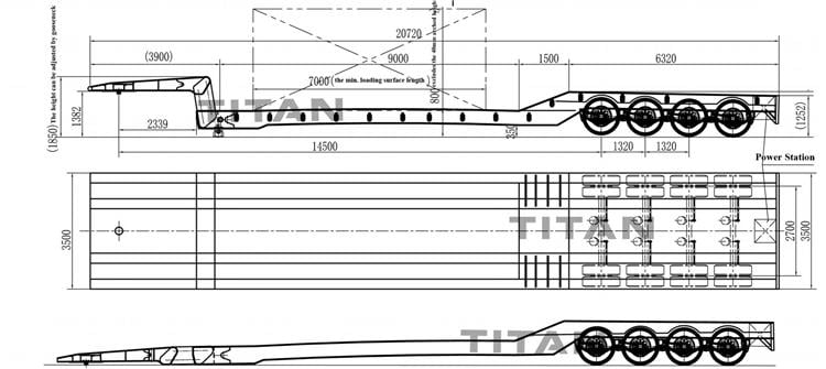 120 Tons Folding Gooseneck Lowboy Trailer drawing