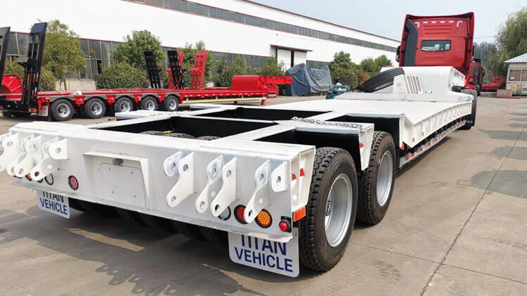 100Ton Low Loader Trailer - 2 Line 4 Axle Lowbed Truck Trailer for Sale