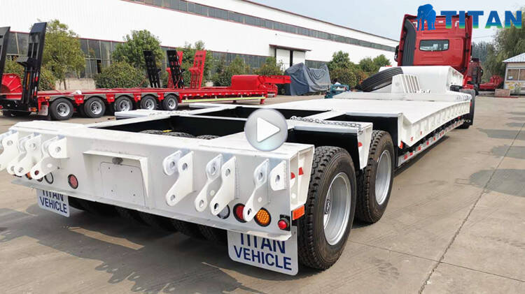 2 line 4 axle 100 ton low loader trailer details display video