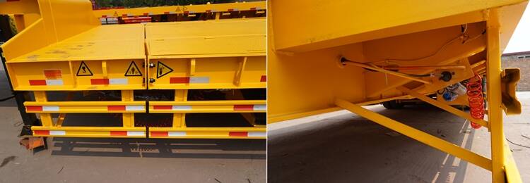 Details of extendable low bed trailer