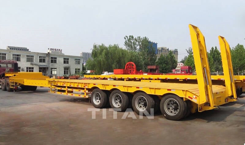 4 axle extendable lowbed semi trailer for sale