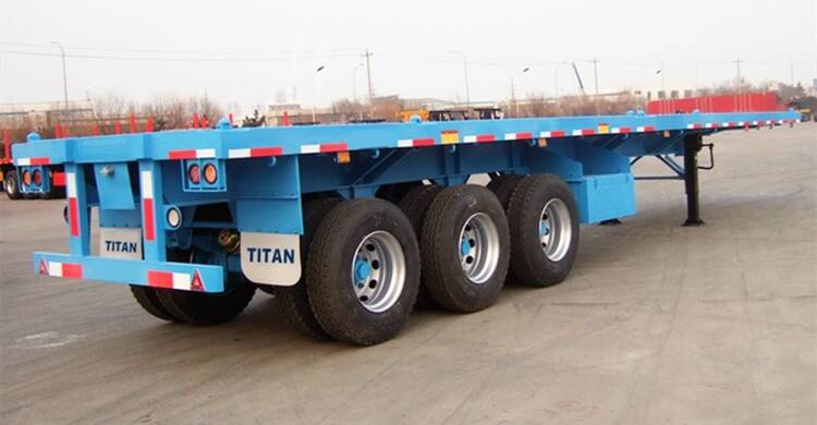 3 Axle flatbed container semi trailer