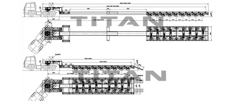 Drawing of 9 Axle Extendable Lowbed Trailer