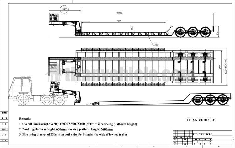 3 Axle 60 Ton Removable Gooseneck Trailer