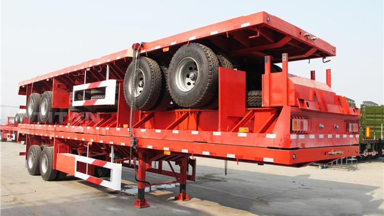 2 Axle Flatbed Trailer | 20kmt and 40kmt flatbed semi trailer with bogie suspension