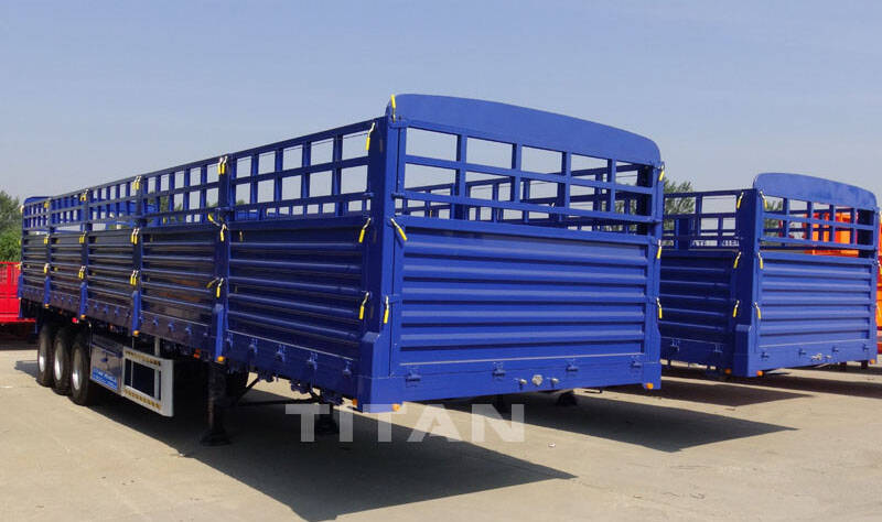 50 Ton Fence Cargo Truck Semi Trailer for Sale - TITAN Vehicle