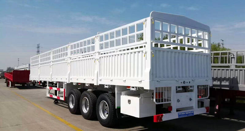 60T Fence Truck Semi Trailer for Sale in Tanzania - TITAN Vehicle