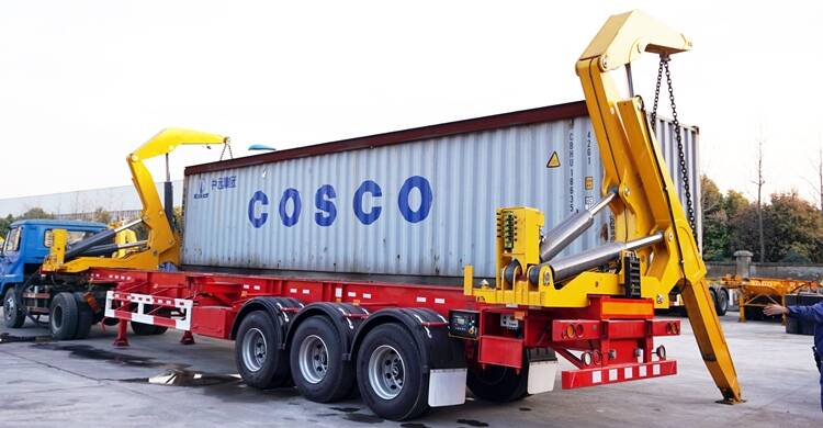 45Ton Container Trailer with Crane for Sale In Senegal SNKLC