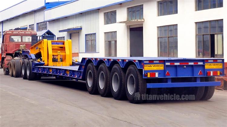 150T Low Bed Gooseneck Trailer for Sale in Ghana