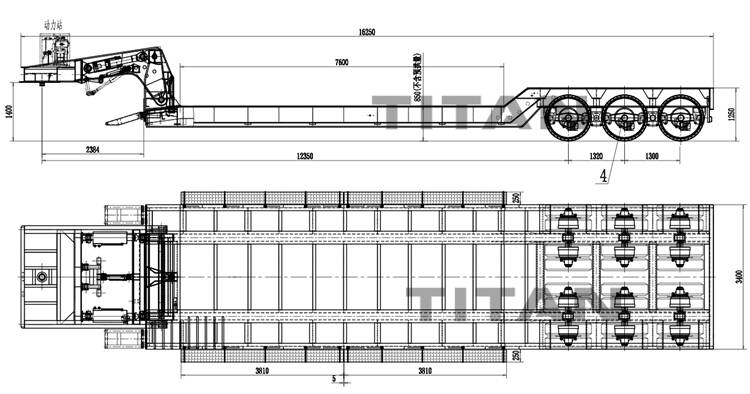 3 line 6 axle removable gooseneck trailer