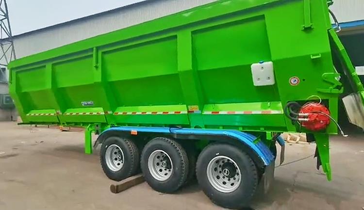 Tri Axle Crawler Type Tipper Box Trailer 