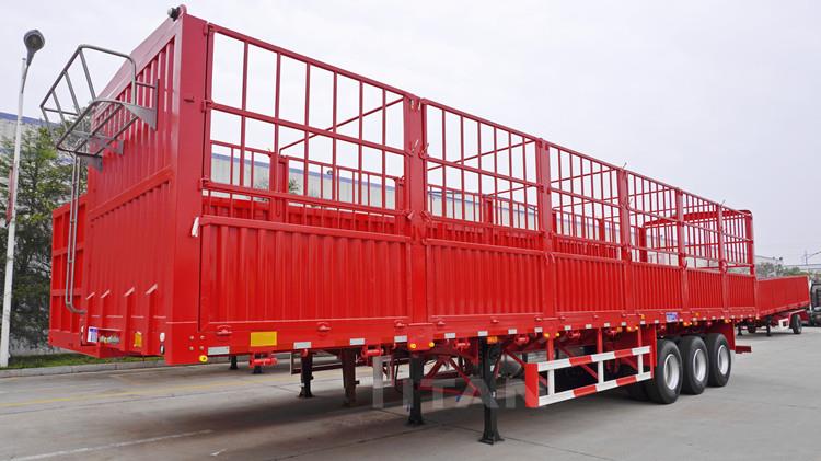 3 Axle 60 Ton Fence Cargo Truck Trailer for Sale - TITAN Vehicle