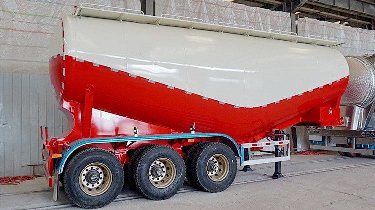 Tri Axle 42cbm Cement Tanker Trailer for Sale in Ghana