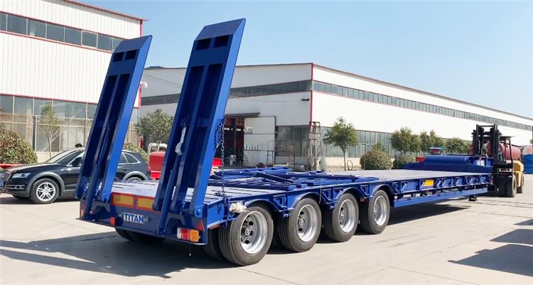 4 Axle 100T Lowbed Semi Trailer for Sale - TITAN Vehicle