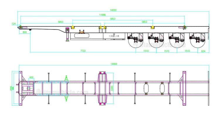 4 Axle Container Chassis Trailer