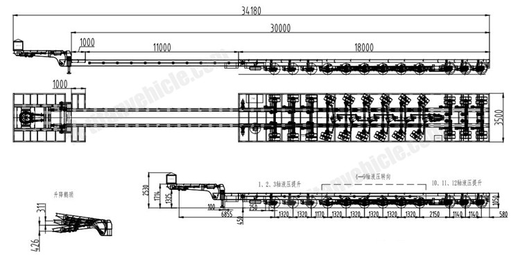 12 axle extendable trailer