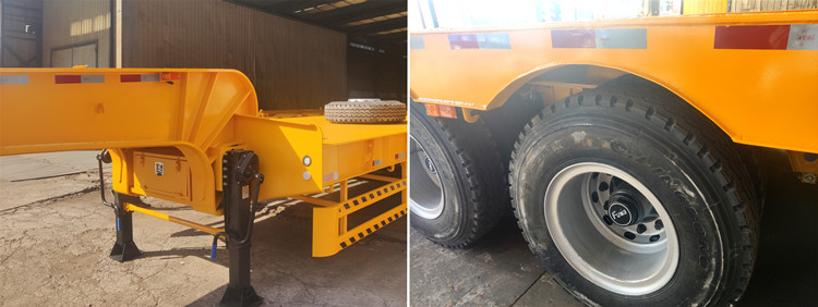 4 Axle 100T Low Bed Truck Trailer  100 Ton Lowbed Semi Trailer for Sale