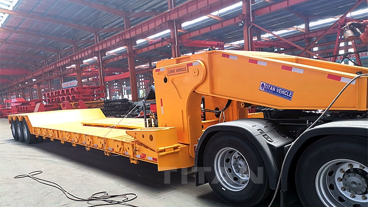 80ton Low Deck Gooseneck Trailer for Sale in Indonesia 