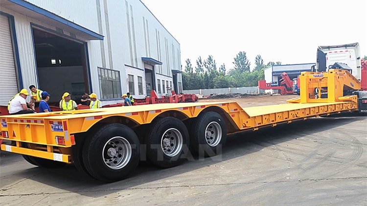 80ton Low Deck Gooseneck Trailer for Sale in Indonesia 