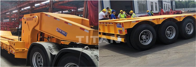 80ton Low Deck Gooseneck Trailer for Sale in Indonesia 