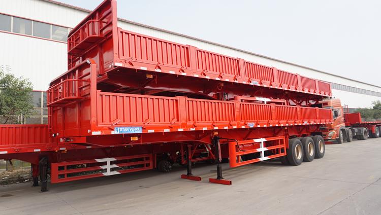 Panda Drop Side Trailer | 3 Axle Side Wall Semi Trailer | 40T Sideboard Trailer for Sale