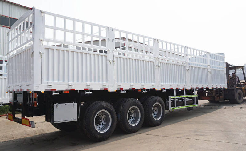 Fudeng Fence Semi Trailer | Tri Axle Stake Semi Trailer | 60 Tons Fence Cargo Truck Trailer for Sale