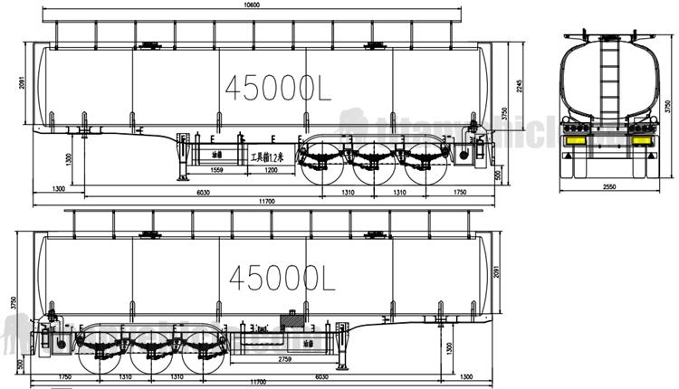 gasoline fuel transport truck semi trailer tankers by professional supplier titan vehicle