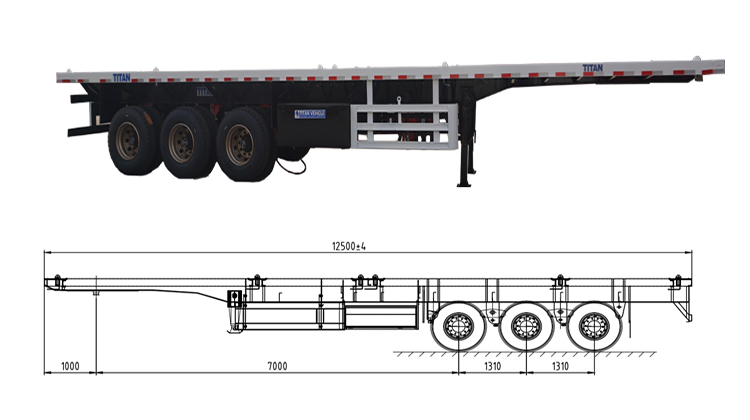 tri axle semi flatbed trailer