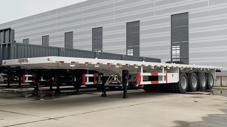 4 Axle 48 Foot/Ft Flatbed Semi Trailer for Sale Manufacturers 