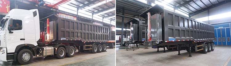 3 Axles 38 Tons End Dump Semi Trailer 