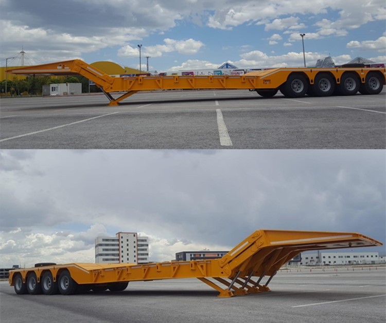 4 Axle 100T Hydraulic Folding Gooseneck Trailer for Sale in Nigeria