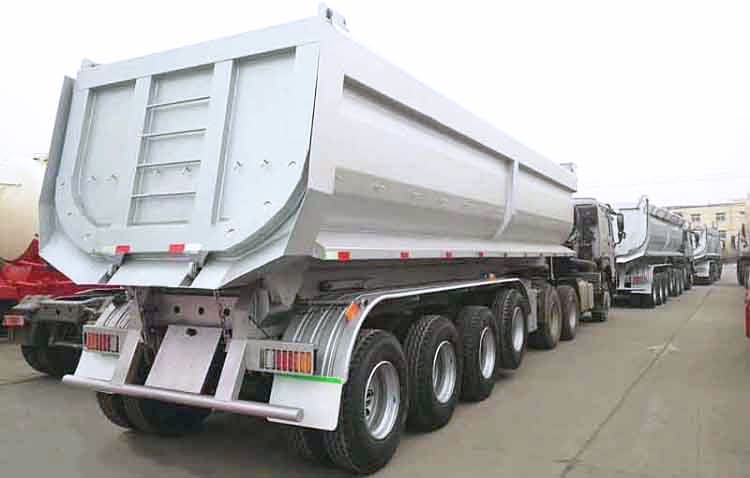 4 axle 35cbm rear dump truck trailer