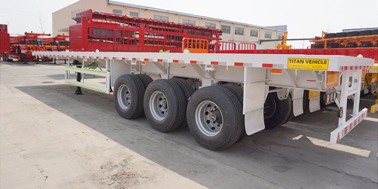 Flat Deck Trailer | 3 Axle 40Ft Shipping Container Trailer Vehicle Price in Ghana Kumasi