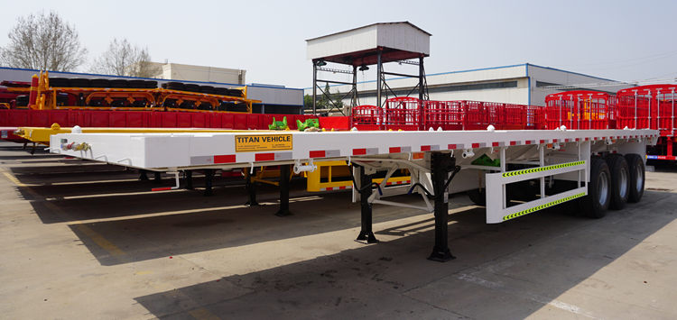 Flat Deck Trailer | 3 Axle 40Ft Shipping Container Trailer Vehicle Price in Ghana Kumasi